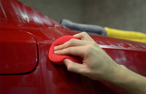 applying car wax