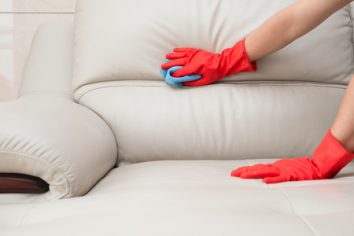 Clean stains to clean a leather sofa