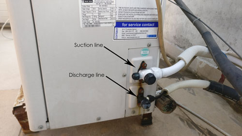 inlet lines for ac gas filling