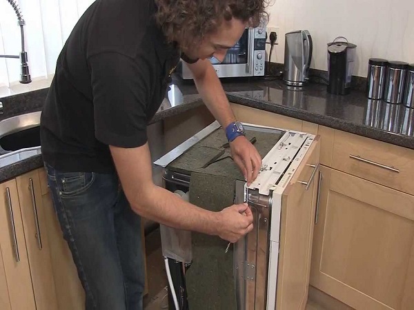 how to replace an integrated dishwasher door