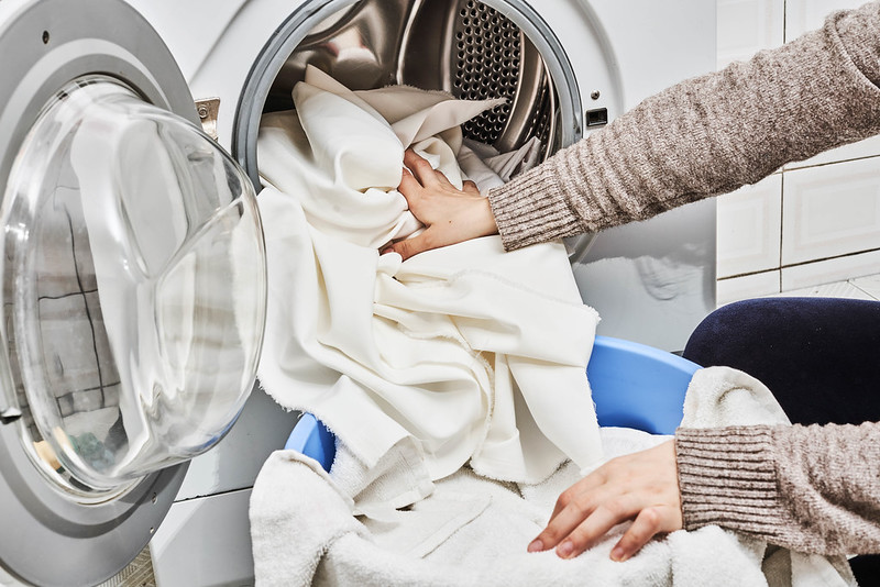 white clothes in washing machine