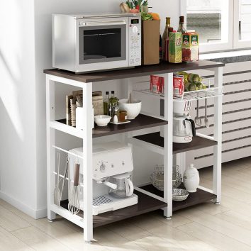Microwave oven cart and rack