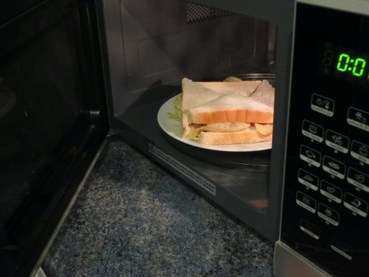 microwave oven components with sandwich